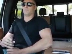 THICK COCK DAD JERKING AND CUM IN CAR
