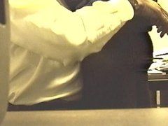 Secretary fucks boss in office and gets cum in pussy