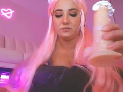 cosplay naive masturbating in a pink room p7