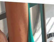 Wifes hairy fanny on hotel balcony