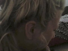 Hot young blonde deep throating old cock