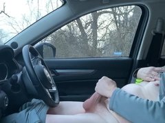 masturbating in the driver's seat