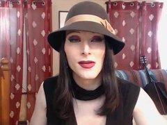 Hot trans cam girl riding dildo and doing ATM for a fan