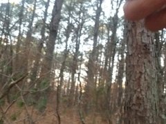 Masturbating in the woods- Big Rope Cum Shot- Masturbator