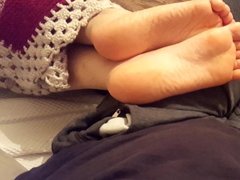 Gf resting feets, sexy soles on my lap
