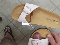 Fuck cum white Birkenstock sandals (Madrid kind) lot of cum