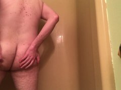 Chubby teen in in the shower