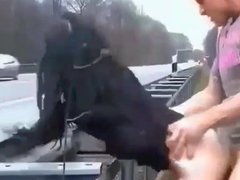 Croatian girl fucked on a highway