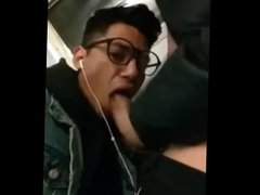 Cum in mouth on the subway