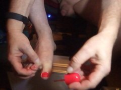 Slave J1306: Red nail polish for the feet 2