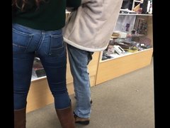 Sexy ass in tight jeans and boots