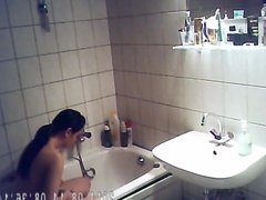 Super Hot Brunette in Bathtub-Shower Hidden Cam