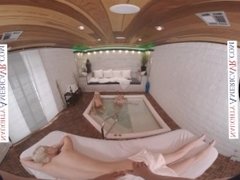 Naughty America - 3 babes share a big cock at the spa