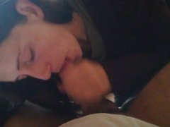 wife blowjob with cum on face and mouth
