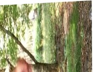 My cock cum in public forest