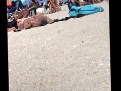 Beautiful Latina showing her pussy on nude beach
