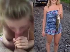 Random Blonde giving a blowjob