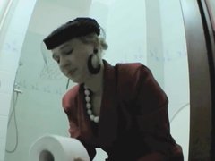 Sexy lady toilet pee