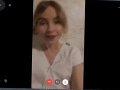 Girl Masturbates standing up. Broadcast on Skype