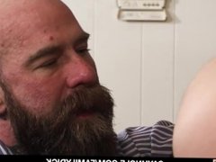 Huge Cock Hairy StepDad Pounds His Stepson